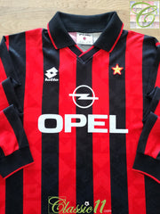 1994/95 AC Milan Home Football Shirt. (L)