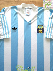 1990/91 Argentina Home Football Shirt