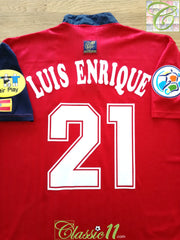 1996 Spain Home European Championship Football Shirt Luis Enrique #21 (L)
