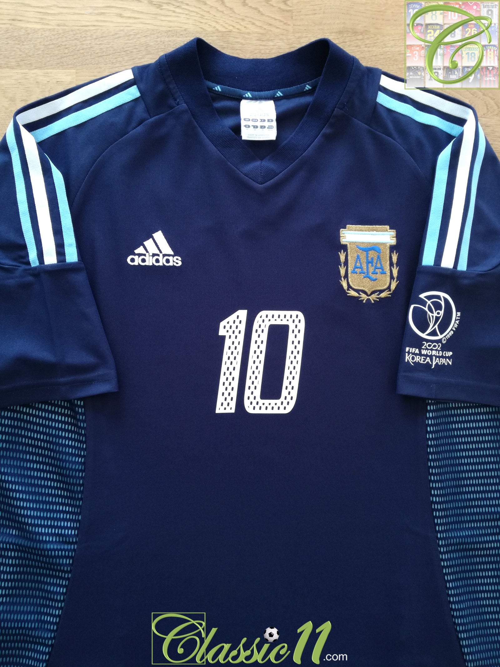 2002 Argentina Away World Cup Football Shirt Ortega #10 (M)