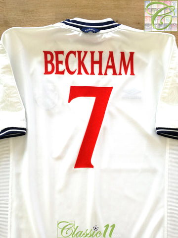 1999/00 England Home Football Shirt Beckham #7