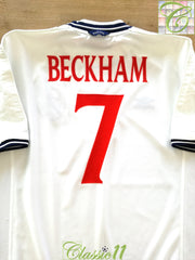 1999/00 England Home Football Shirt Beckham #7