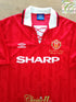 1993/94 Man Utd Home 'Premier League Champions' Football Shirt