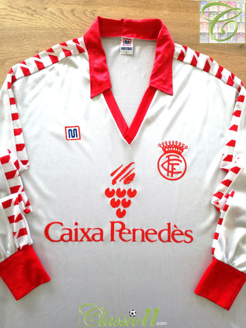 1984/85 Catalonia Away Player Issue Long Sleeve Football Shirt #7