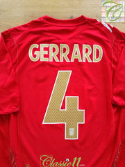 2006/07 England Away Football Shirt Gerrard #4