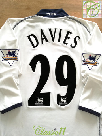 2003/04 Tottenham Home Premier League Match Worn Football Shirt Davies #29