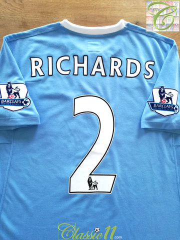 2009/10 Man City Home Premier League Match Worn Football Shirt Richards #2