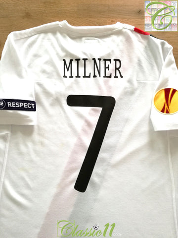 2010/11 Man City 3rd Europa League Match Worn Football Shirt Milner #7