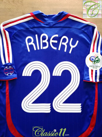 2006 France Home World Cup Football Shirt Ribery #7