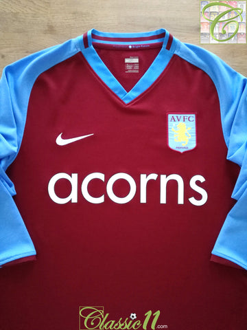 2008/09 Aston Villa Home Long Sleeve Football Shirt