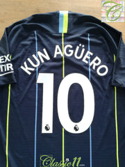 2018/19 Man City Away Premier League Player Issue Football Shirt Kun Agüero #10