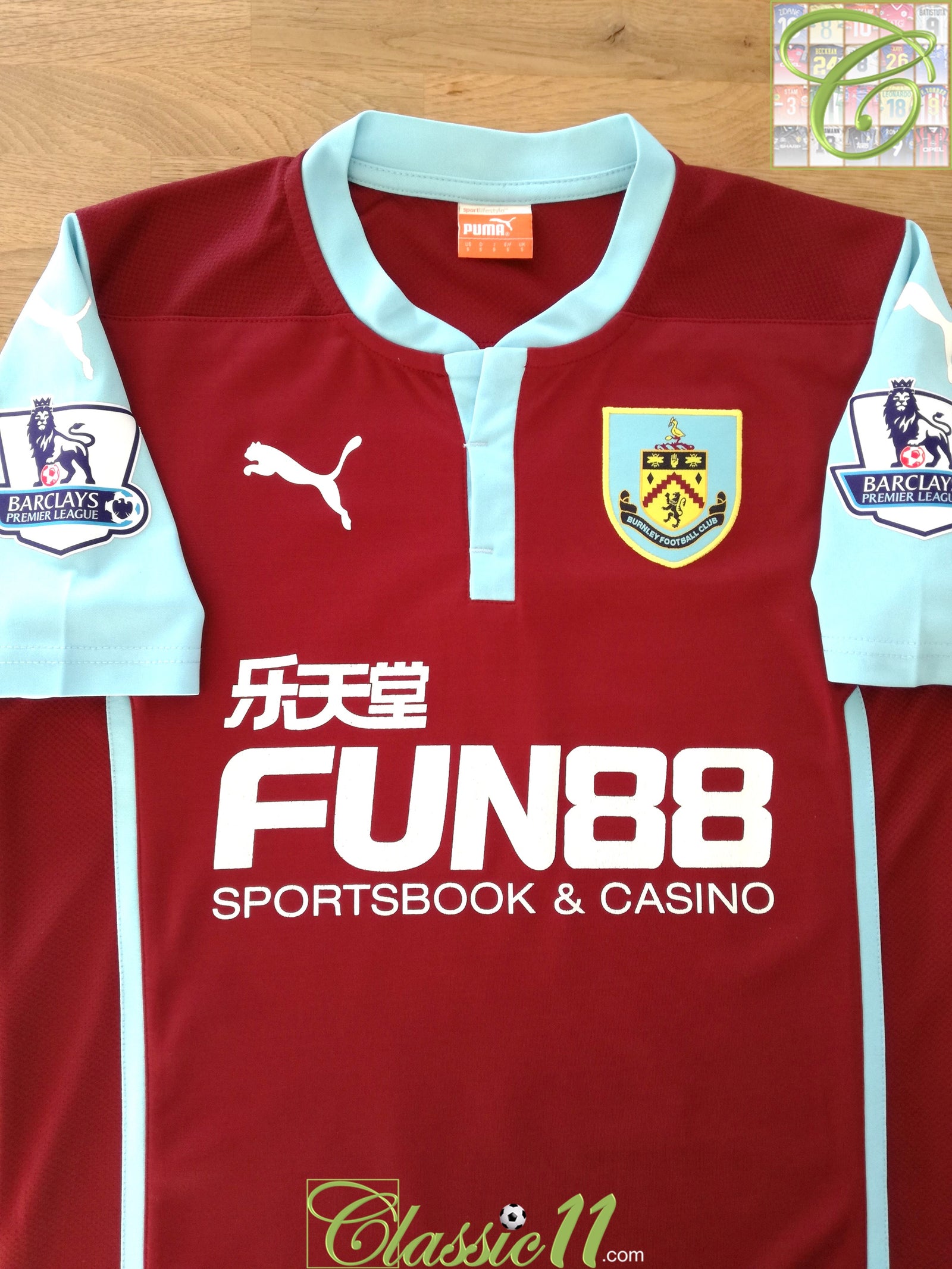 2014/15 Burnley Home Premier League Football Shirt Tripper #2 (S)