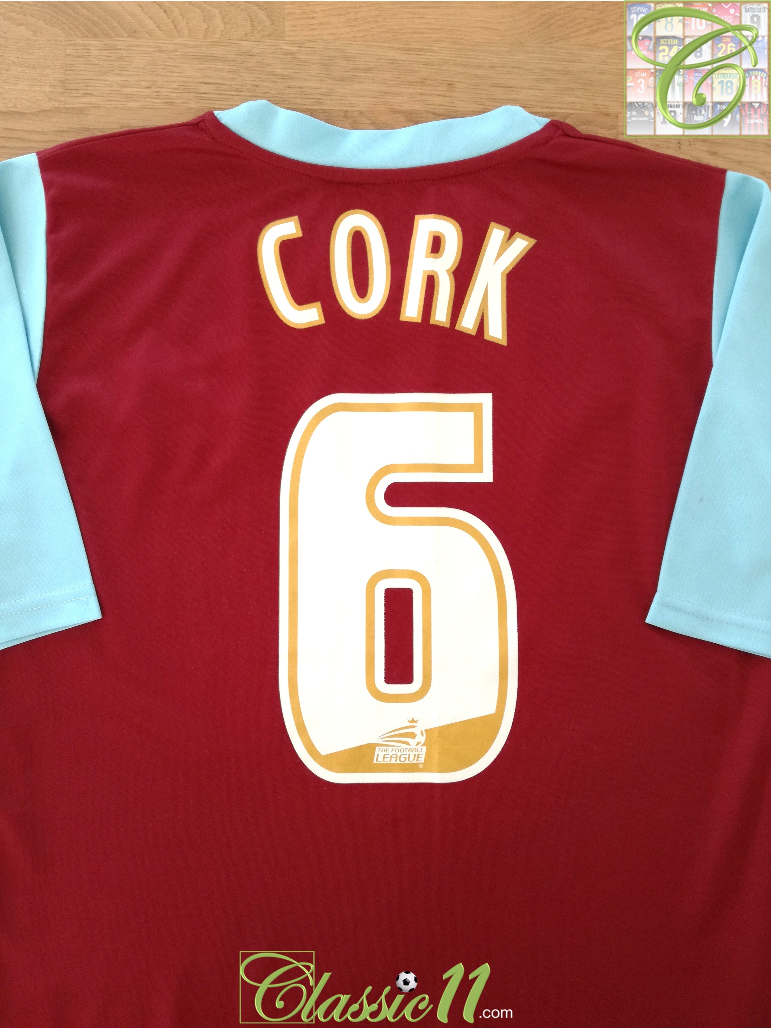 2010/11 Burnley Home Football League Shirt Cork #6