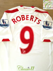 2010 Blackburn Rovers Away Premier League Match Worn (vs Portsmouth) Football Shirt Roberts #9