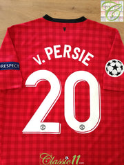 2012/13 Man Utd Home Champions League Football Shirt V. Persie #20