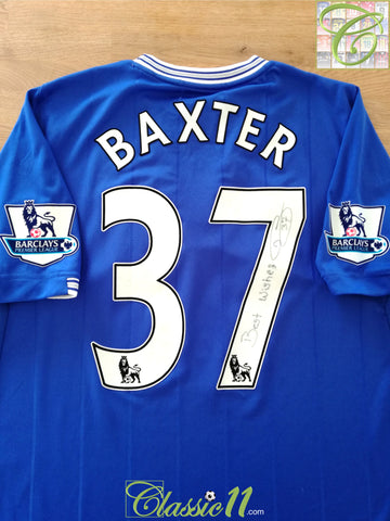 2009/10 Everton Home Match Issue Premier League Football Shirt Baxter #37 (Signed)