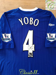 2007/08 Everton Home Match Issue Premier League Football Shirt Yobo #4