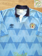 1989/90 Man City Home Football Shirt