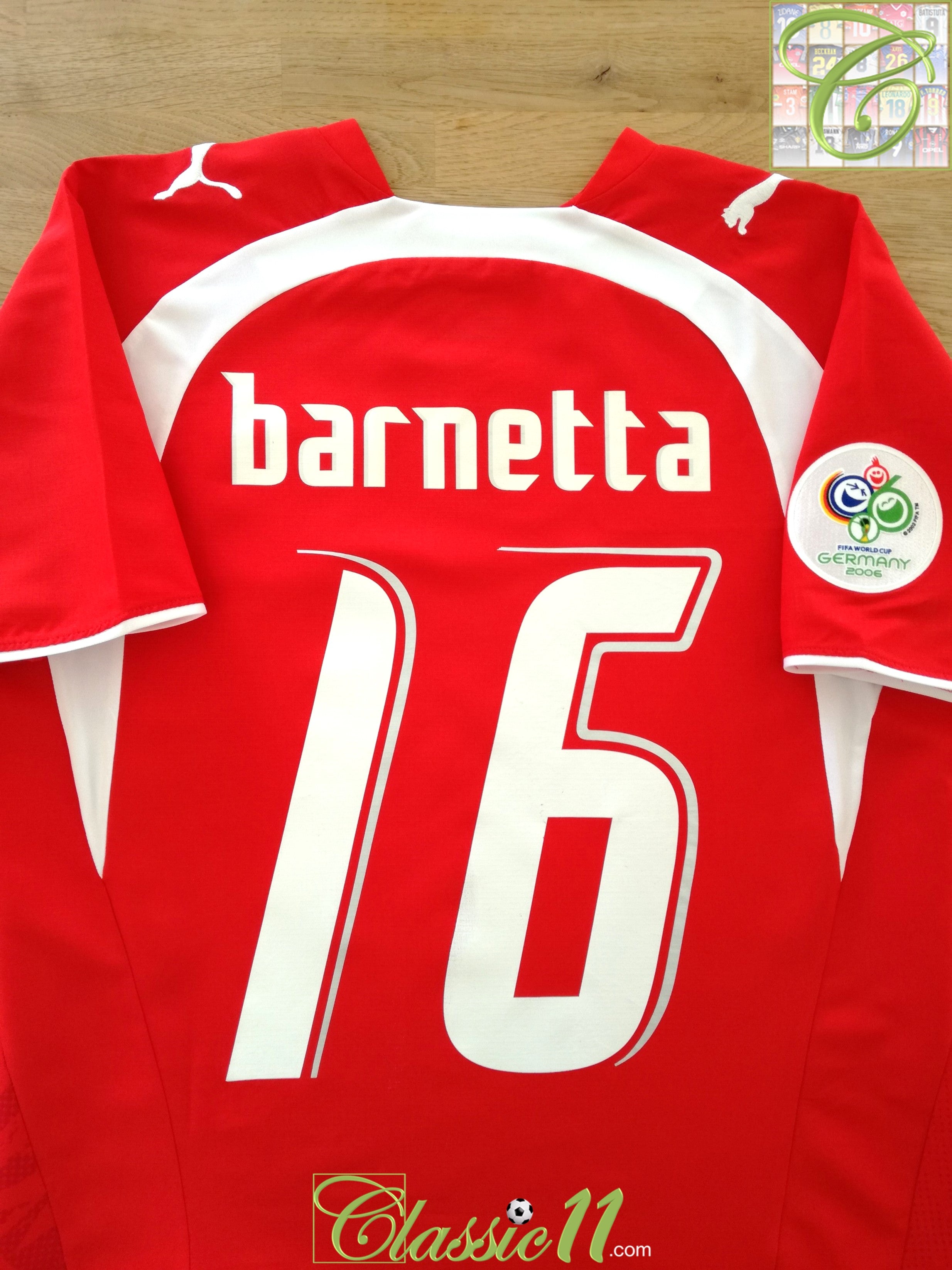 2006 Switzerland Home World Cup Football Shirt Barnetta #16