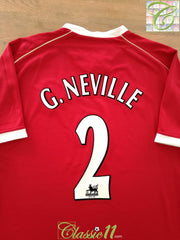 2006/07 Man Utd Home Premier League Football Shirt Neville #2