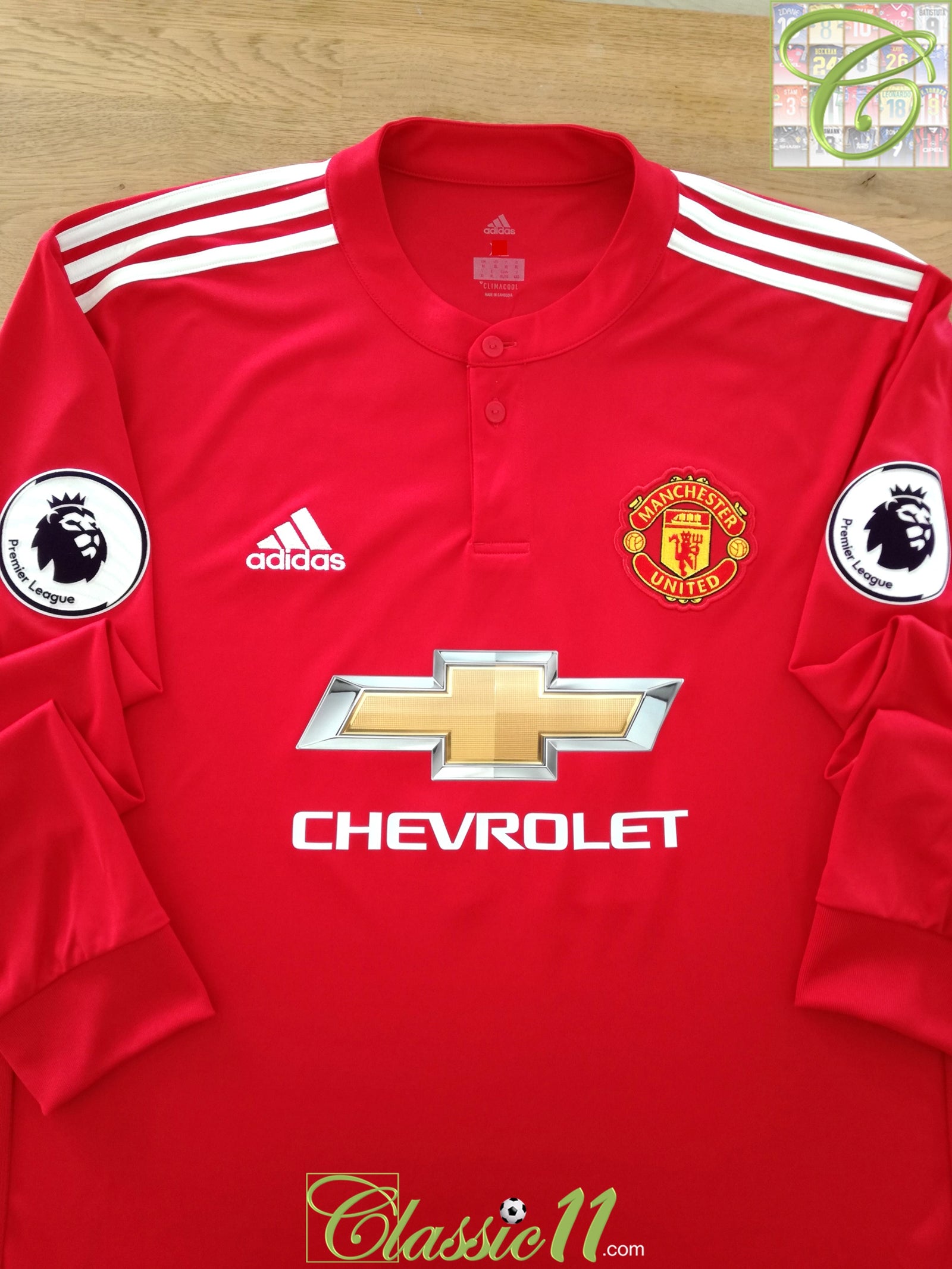 2017/18 Man Utd Home Premier League Football Shirt. Ibrahimović #10 (XL)