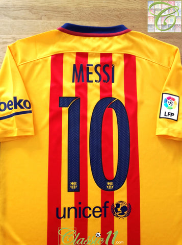 2015/16 Barcelona Away La Liga Football Shirt Messi #10
