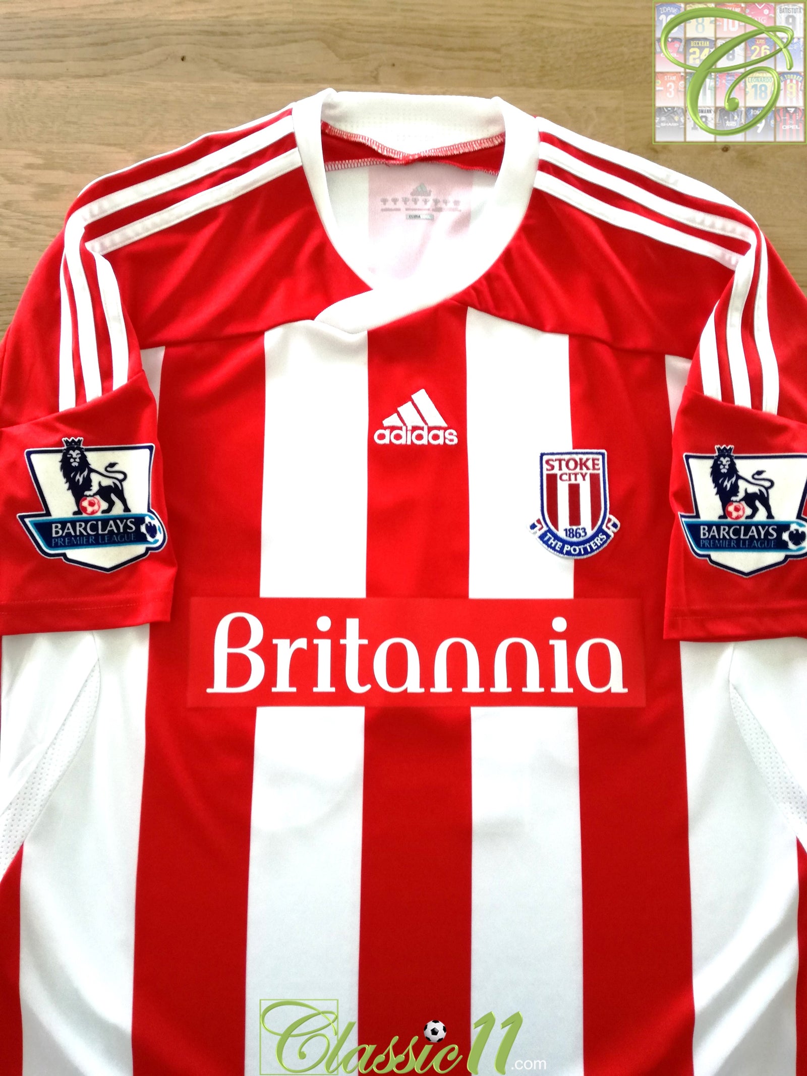 2011/12 Stoke City Home Premier League Match Worn (vs Man City) Football Shirt Palacios #40 (M)