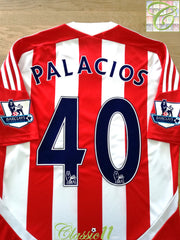 2011/12 Stoke City Home Premier League Match Worn (vs Man City) Football Shirt Palacios #40