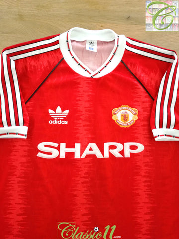 1990/91 Man Utd Home Football Shirt