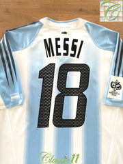 2004/05 Argentina Home World Cup Qualifiers Football Shirt Messi #18