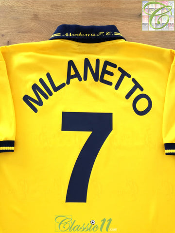 2001/02 Modena Home Football Shirt Milanetto #7