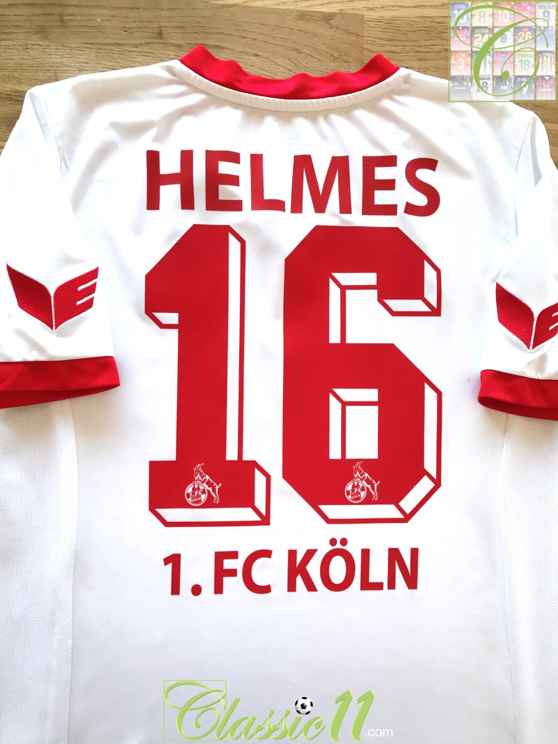 2016/17 FC Koln Home Football Shirt Helmes #16 (L)