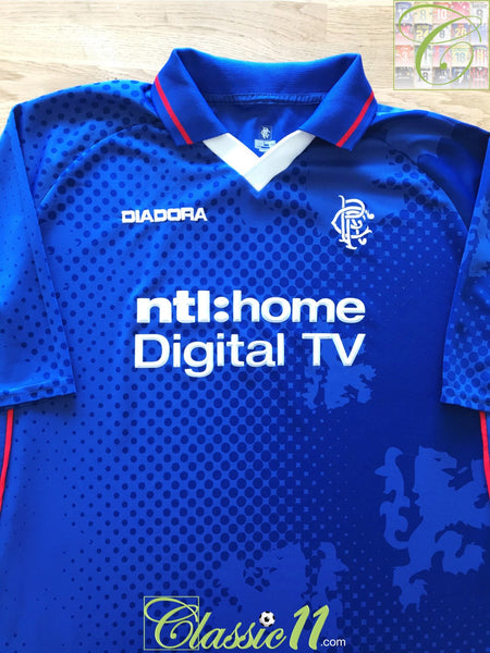 2002/03 Glasgow Rangers Home Football Shirt / Diadora Soccer Jersey