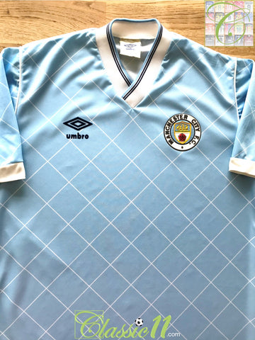 1987/88 Man City Home Football Shirt (S)