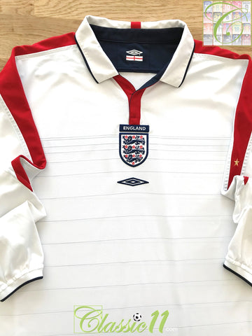 2003/04 England Home Long Sleeve Football Shirt