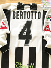 2003/04 Udinese Home Serie A Football Shirt Bertotto #4 (XL)