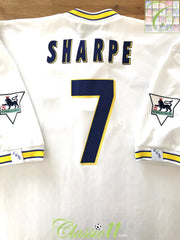 1996/97 Leeds United Home Premier League Football Shirt Sharpe #7 (XXL)