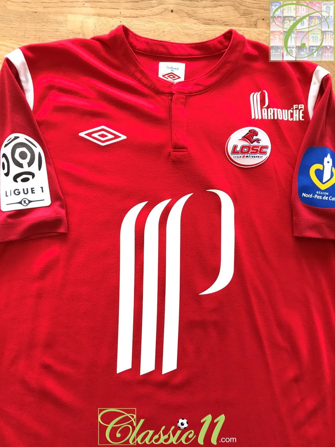 2010/11 Lille Home Ligue 1 Player Issue Football Shirt Mouko #16 (M)